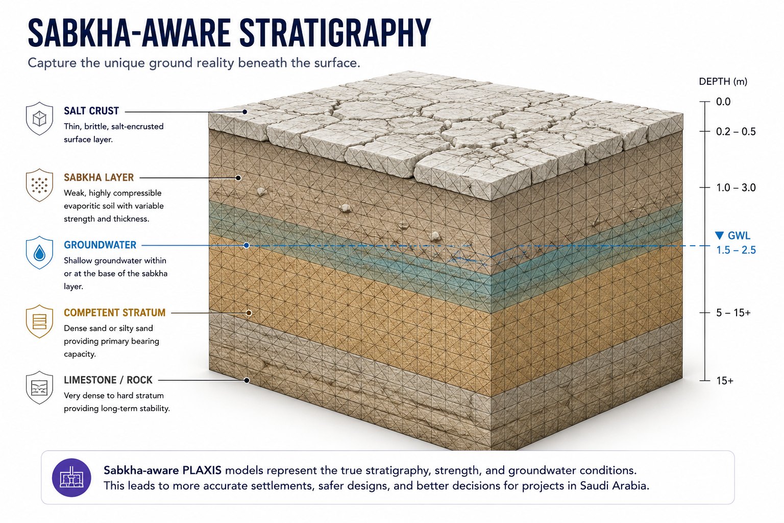 Sabkha-aware stratigraphy soil model